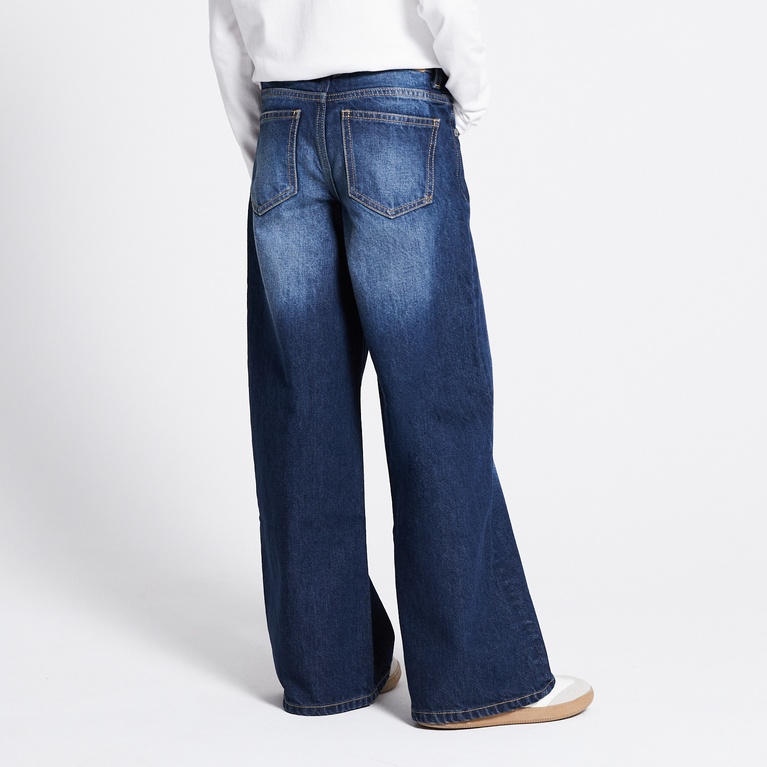 Mid waist wide jeans "Optiwide star" Dark used